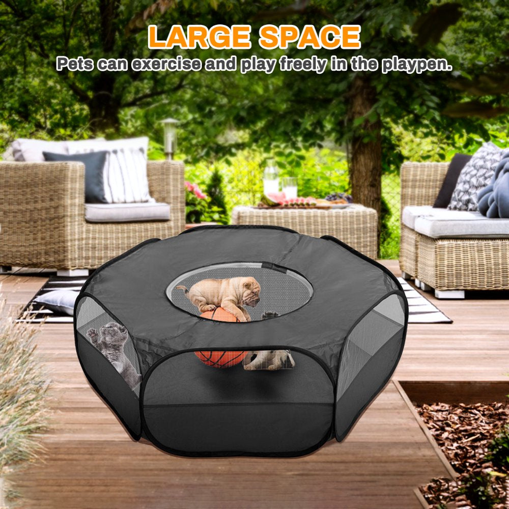 Pet Playpen for Small Animals, Number-One Portable Small Animal Pet Playpen with Cover Foldable Pet Cage Tent Breathable Transparent Pop up Pet Fence for Guinea Pig, Rabbits, Hamsters, Chinchillas Hed Animals & Pet Supplies > Pet Supplies > Dog Supplies > Dog Kennels & Runs Number-one   