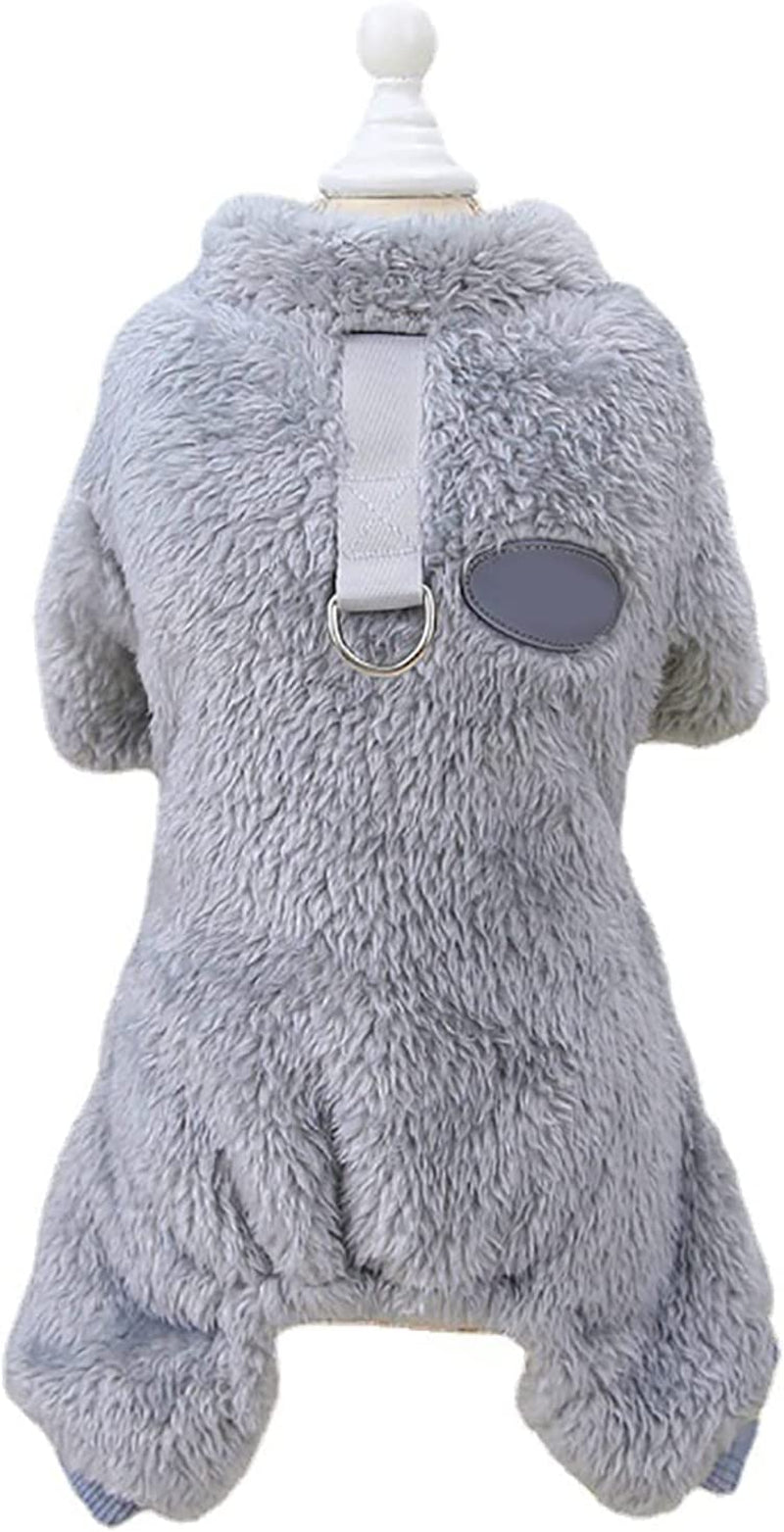 LELEBEAR Fleece Pet Elastic Jumpsuit with Pull Ring, Dog Pajamas for Small Dogs Cats, Warm Fleece Pet Dog Jumpsuit with Pull Ring Clothes Puppy Cat Coat Jacket Outfits (XXL, Grey) Animals & Pet Supplies > Pet Supplies > Dog Supplies > Dog Apparel LELEBEAR Grey Medium 