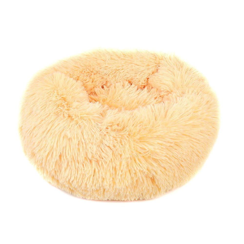 Round Plush Pet Bed for Dogs & Cats,Fluffy Soft Warm Calming Bed Sleeping Kennel Nest Animals & Pet Supplies > Pet Supplies > Cat Supplies > Cat Beds source max 27" Apricot 