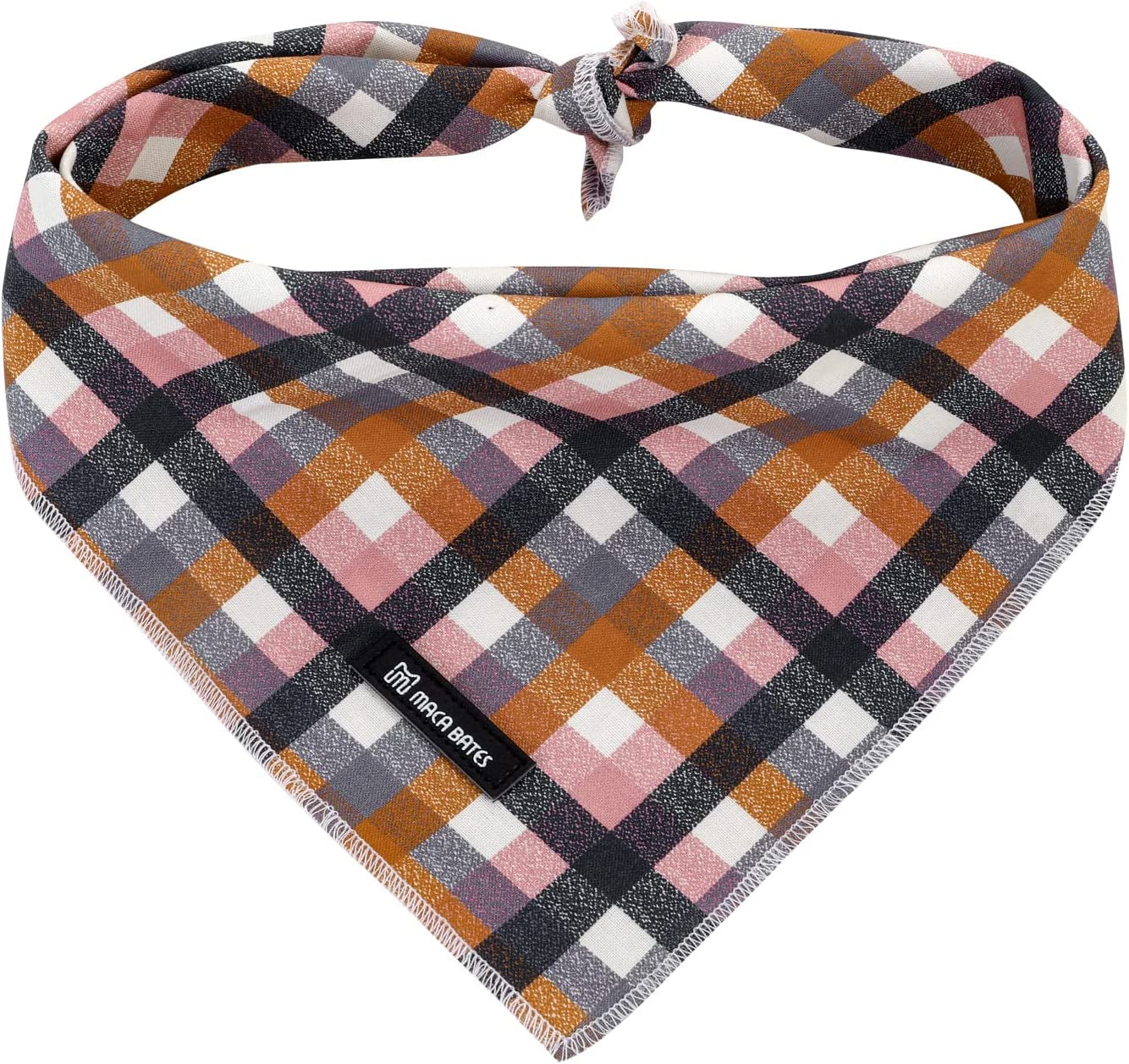 Maca Bates Dog Collar with Bow Tie- Adjustable Bows for Puppy Dogs with Metal Buckle Collar, Thanksgiving Day Halloween Dog Collar Bowtie for Small Medium or Large Boy and Girl Dog and Cat Animals & Pet Supplies > Pet Supplies > Dog Supplies > Dog Apparel M MACA BATES grey pink grid bandana S 