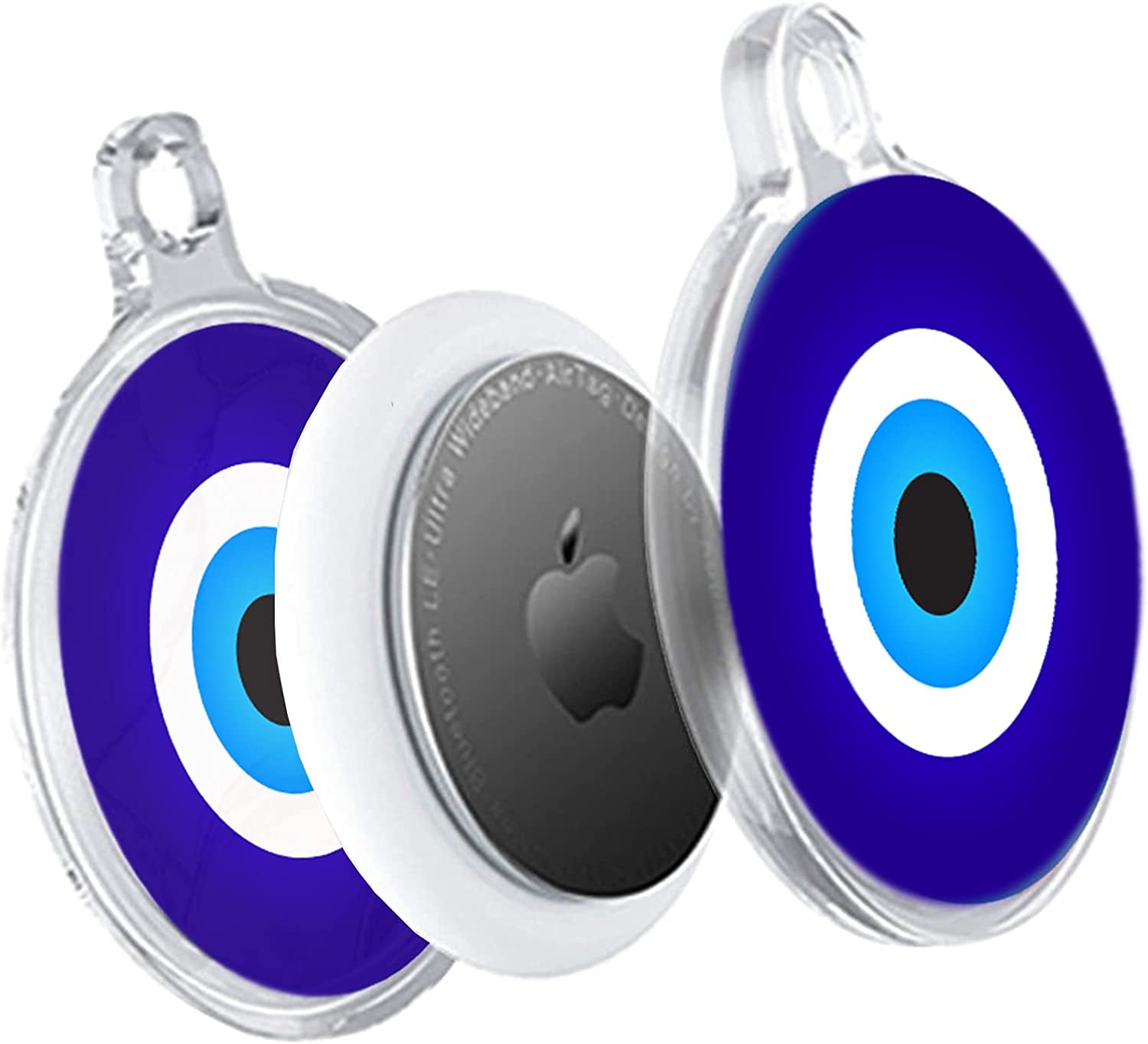 Impressed Protective Full Cover Airtag Case for Women - Lightweight Evil Eye Design - anti Scratch Silicon Skin Accessories with Keychain - Compatible with Apple Airtag Finder (Evil Eye Design) Electronics > GPS Accessories > GPS Cases Impressed.co   