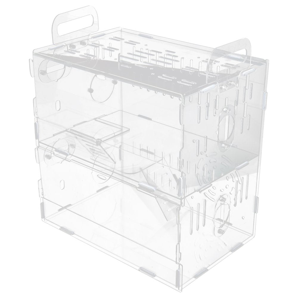 Etereauty Hamster Cage House Small Habitat Reptile Animal Gerbil Box Hideout Guinea Dwarf Pet Rat Acrylic Exercise Play Home Animals & Pet Supplies > Pet Supplies > Small Animal Supplies > Small Animal Habitats & Cages ETEREAUTY   