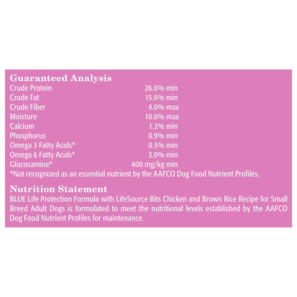 Blue Buffalo Life Protection Formula Small Breed Chicken and Brown Rice Dry Dog Food for Adult Dogs, Whole Grain, 5 Lb. Bag Animals & Pet Supplies > Pet Supplies > Small Animal Supplies > Small Animal Food Blue Buffalo   