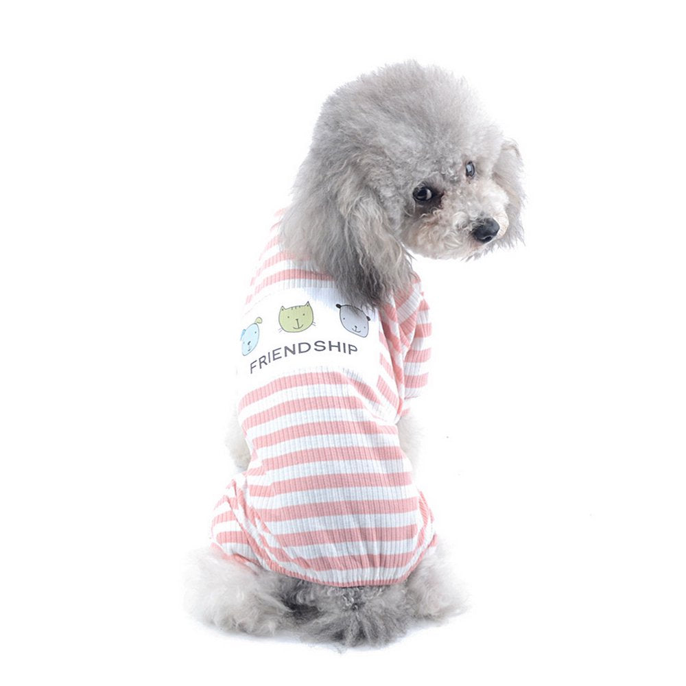 SELMAI Pet Shirts Puppy Stripe Pajamas for Small Medium Dogs Soft Cotton Outfit Cat Apparel Doggy Pyjamas PJS Clothes for Yorkie Chihuahua Jumpsuit Sleepwear Boys All Seasons