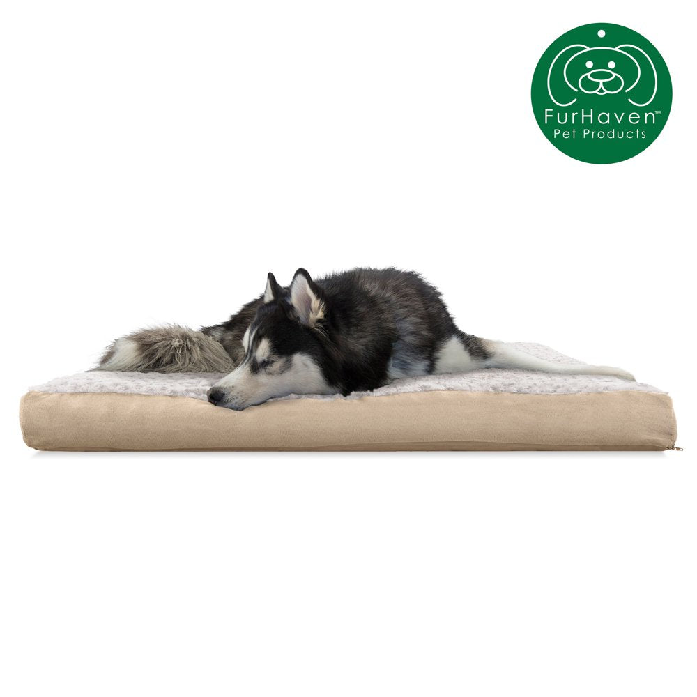 Furhaven Pet Products | Deluxe Memory Foam Ultra Plush Mattress Pet Bed for Dogs & Cats, Chocolate, Jumbo Animals & Pet Supplies > Pet Supplies > Cat Supplies > Cat Beds FurHaven Pet Cooling Gel Foam Jumbo Cream