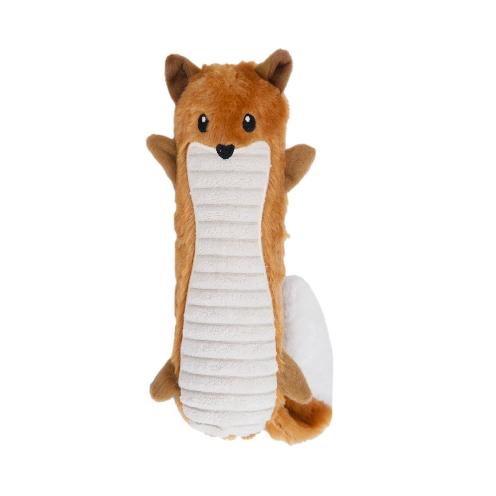 Best Pet Supplies 2-in-1 Fun Skin Stuffless Squeaky Dog Toys - Fox