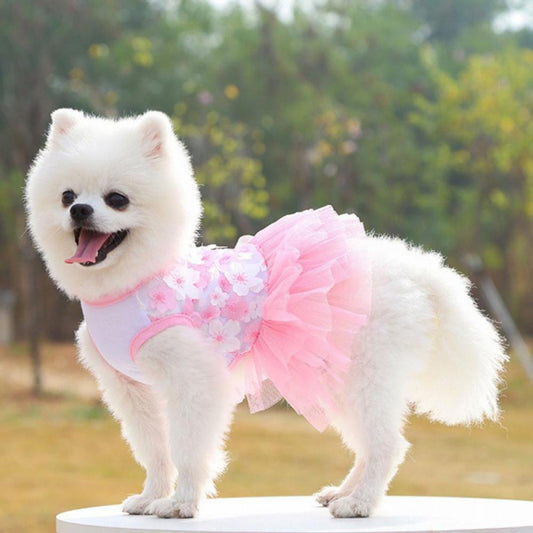 Dog Dress Pet Princess Dress Sweet Puppy Tutu Dresses Summer Pet Gauze Skirt Pink Purple Dog Vest Apparel Skirt for Dogs and Cats XS-XL Animals & Pet Supplies > Pet Supplies > Dog Supplies > Dog Apparel AVAIL S Pink 