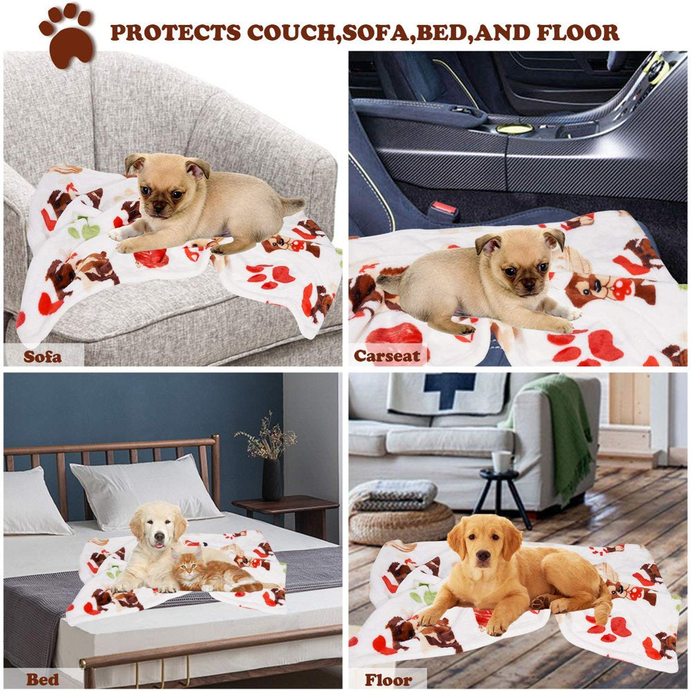 LUXMO Puppy Blanket for Pet Cushion Small Dog Cat Bed Soft Warm Sleep Mat, Pet Dog Cat Puppy Kitten Soft Blanket Doggy Warm Bed Mat Paw Print Animals & Pet Supplies > Pet Supplies > Cat Supplies > Cat Beds LUXMO PREMIUM   