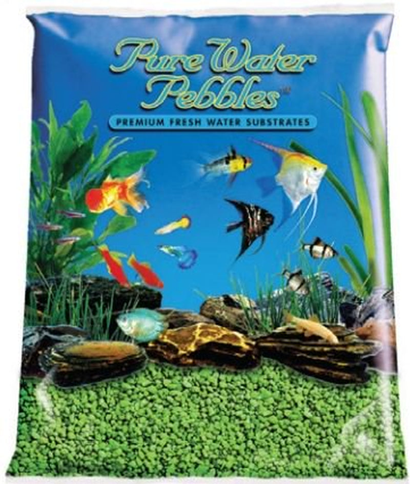 Pure Water Pebbles Aquarium Gravel - Neon Green 5 Lbs (3.1-6.3 Mm Grain) Pack of 3