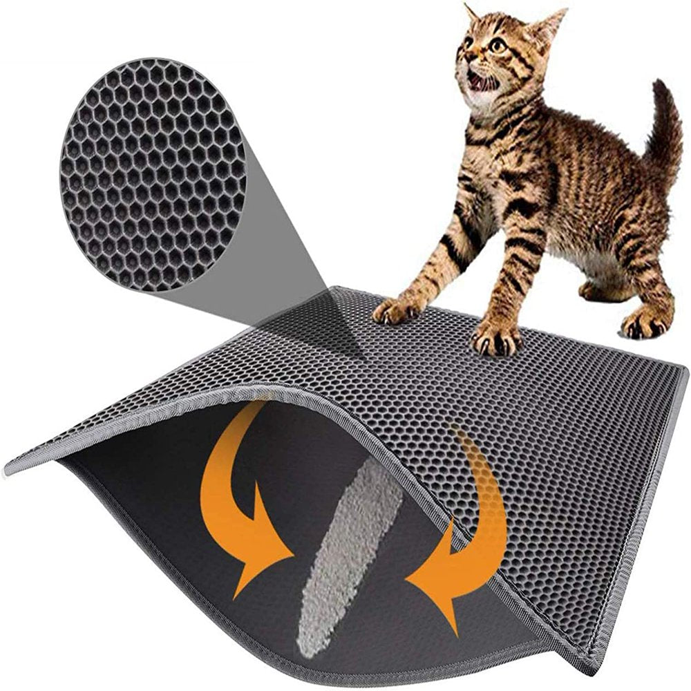 Wegoodlder Cat Litter Mat Litter Box Mat Cat Litter Trapping Mat, Kitty Litter Mat with Honeycomb Double Layer Design Animals & Pet Supplies > Pet Supplies > Cat Supplies > Cat Litter Box Mats Wegoodlder   