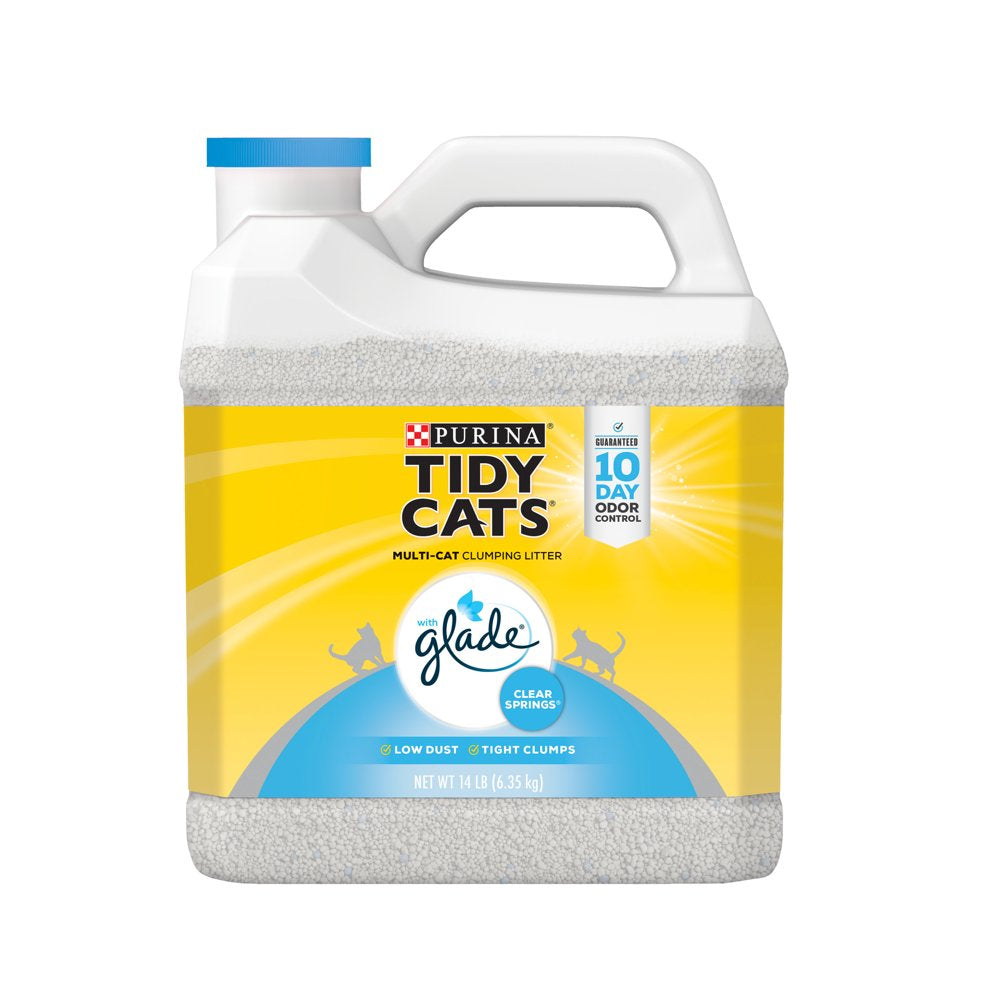 Purina Tidy Cats Clumping Cat Litter, Glade Clear Springs Multi Cat Litter, 35 Lb. Pail Animals & Pet Supplies > Pet Supplies > Cat Supplies > Cat Litter Nestlé Purina PetCare Company 14 lbs  