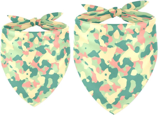 Dog Bandanas,Cat Triangle Bibs,Two Sizes,Abstract Floral Camouflage,Pet Scarf for Small Medium Large Pets