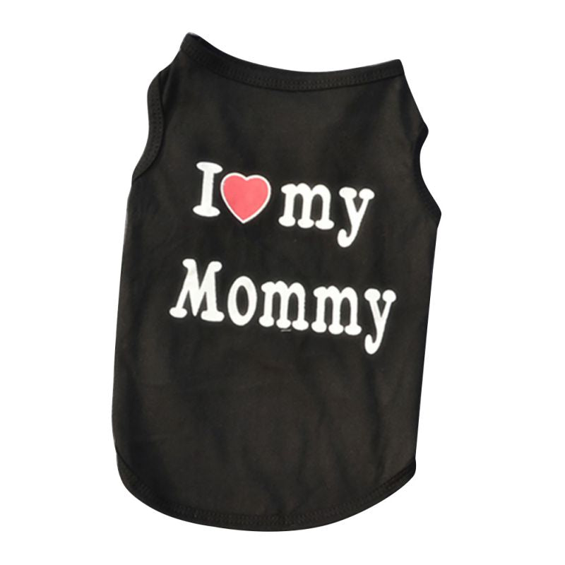 Dog T Shirts Pet Summer Vests I Love My Mom&Dad Dog Clothes with Fashion Printing