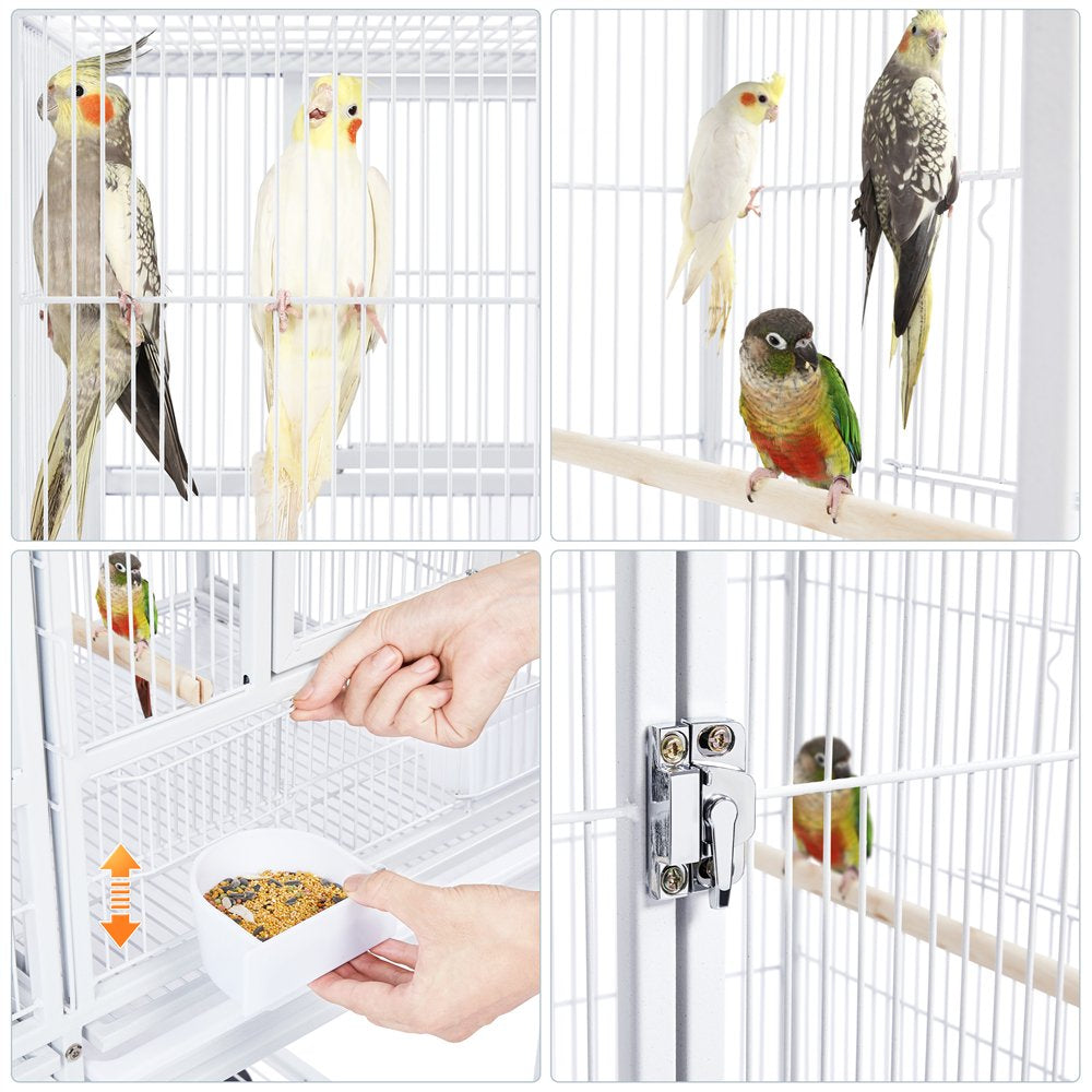 Smilemart Stackable Wide Bird Breeder Cage with Rolling Stand, White, Metal, Divided Animals & Pet Supplies > Pet Supplies > Bird Supplies > Bird Cages & Stands SmileMart   