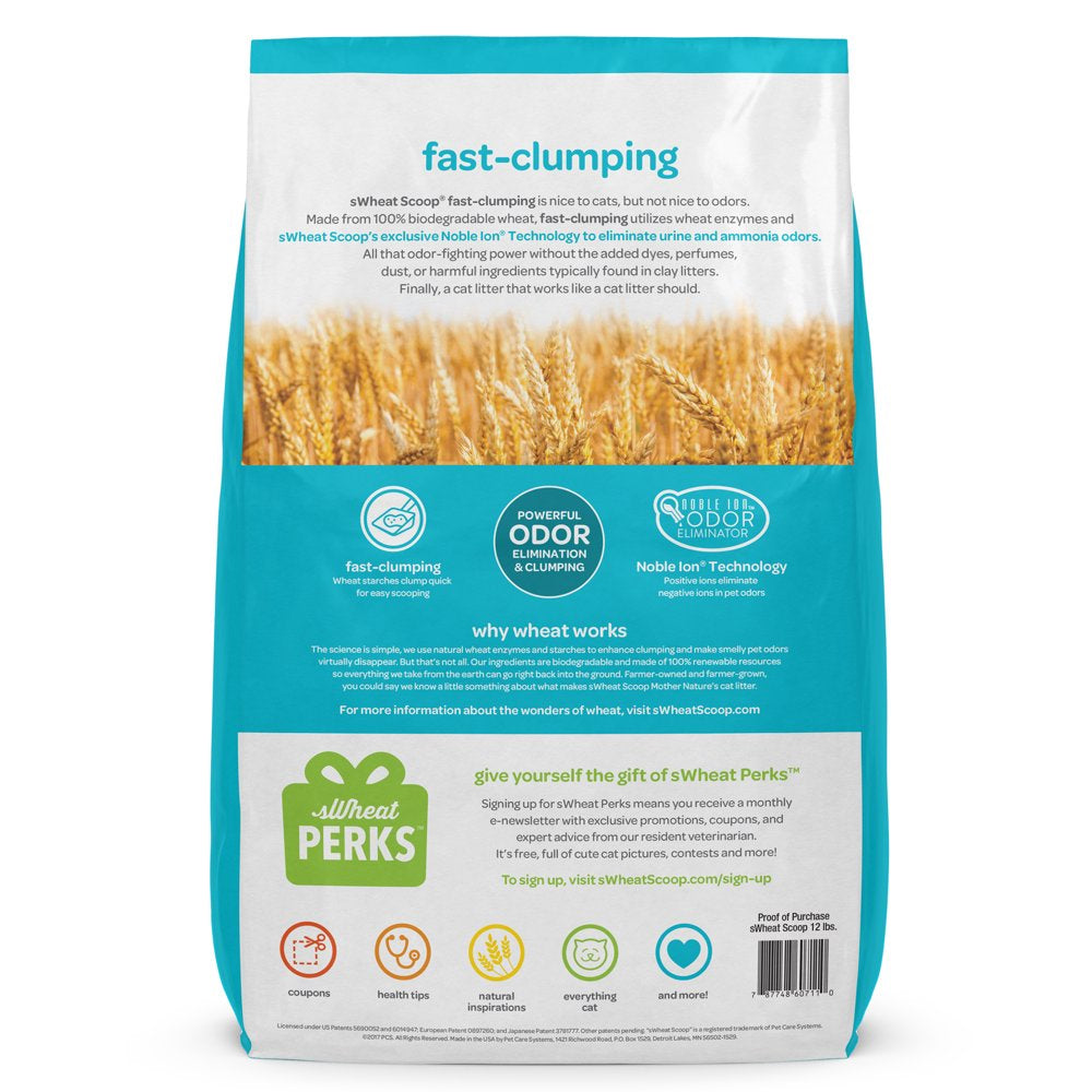 Swheat Scoop Natural Fast-Clumping Wheat Cat Litter, 12-Lb Animals & Pet Supplies > Pet Supplies > Cat Supplies > Cat Litter FARMERS UNION INDUSTRIES LLC   