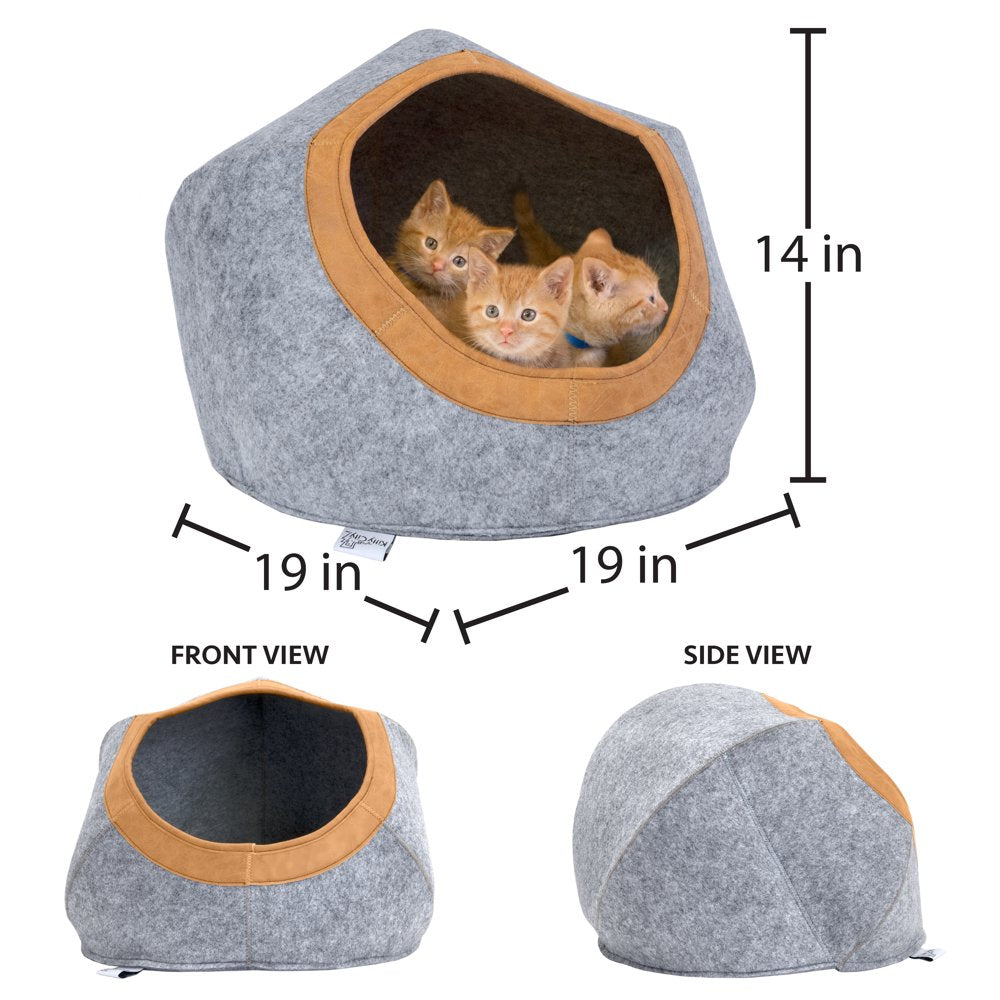 Kitty City Large Faux Leather Trimmed Felt Cat Cave, Felt Bed, Felt Lounge, Cat/Kitten Animals & Pet Supplies > Pet Supplies > Cat Supplies > Cat Beds Sport Pet   