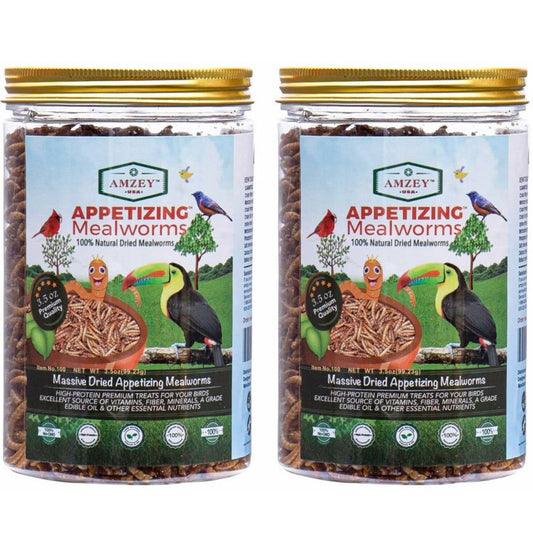 Amzey 2 Pack 3.5 Oz Pet Supply Dried Mealworms, Premium Treat for Chickens, Reptiles, Birds, Fish, Turtle, 7 Oz Total Animals & Pet Supplies > Pet Supplies > Bird Supplies > Bird Treats Amzey 7 oz  