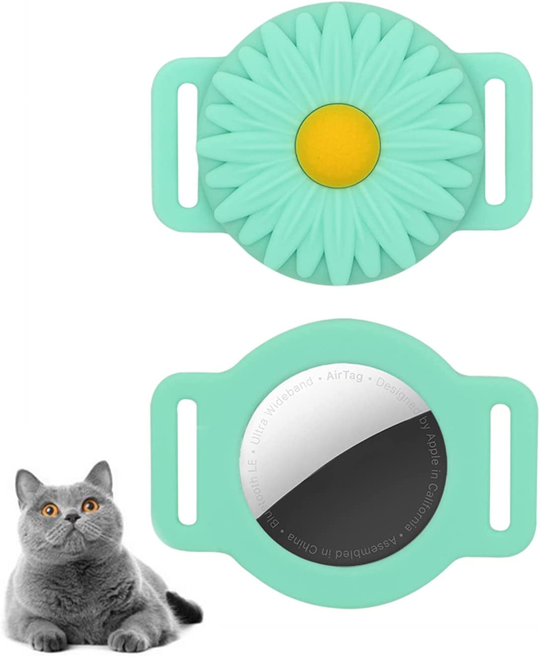 Airtag Cat Collar Holder for Apple Air Tag Cat Collar Holder within 0.6 Inch, Airtag Dog Collar Holder, Airtag Pet Collar Holder for Apple Airtag Collar Small Airtag Protector