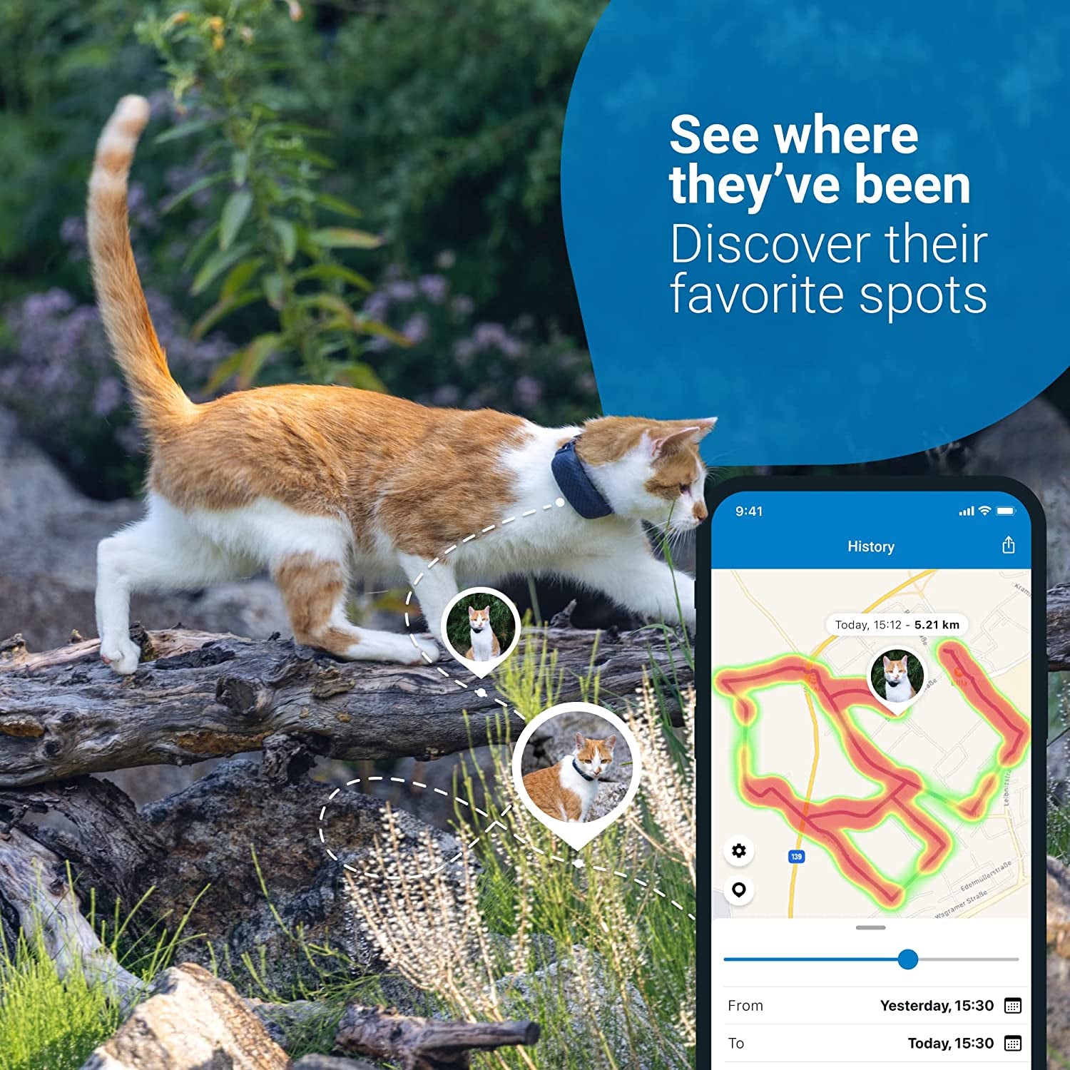 Tractive Waterproof GPS Cat Tracker - Location & Activity, Unlimited Range & Works with Any Collar (Dark Blue) (TRAMINDB) Electronics > GPS Accessories > GPS Cases tractive   
