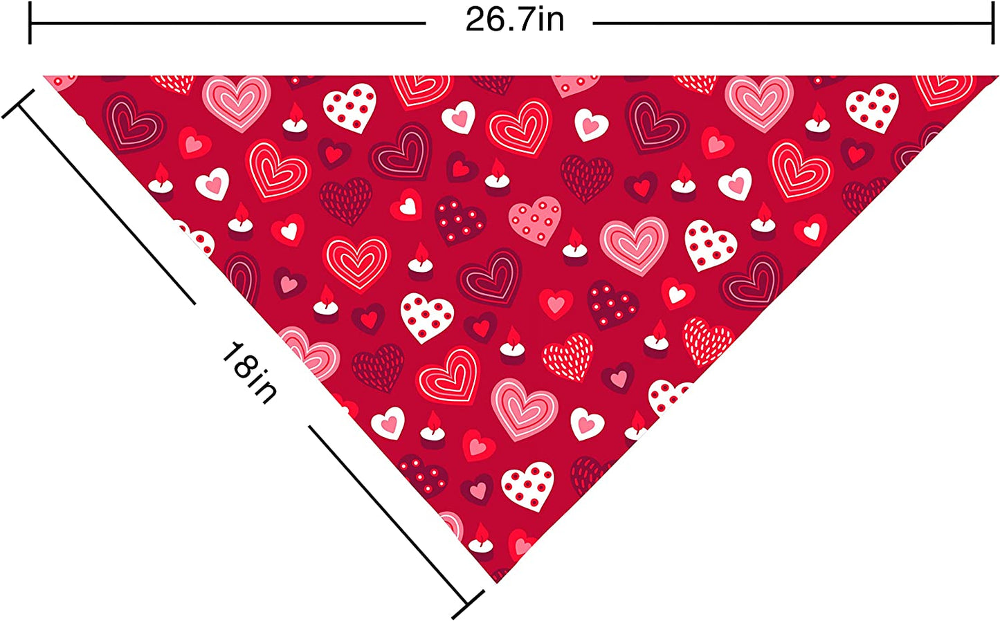 Valentines Dog Bandana, Holiday Cat Bandana Heart 2 Pack Scarfs for Small Medium Large Dogs Cats Pet Puppies Animals & Pet Supplies > Pet Supplies > Dog Supplies > Dog Apparel Pohshido   