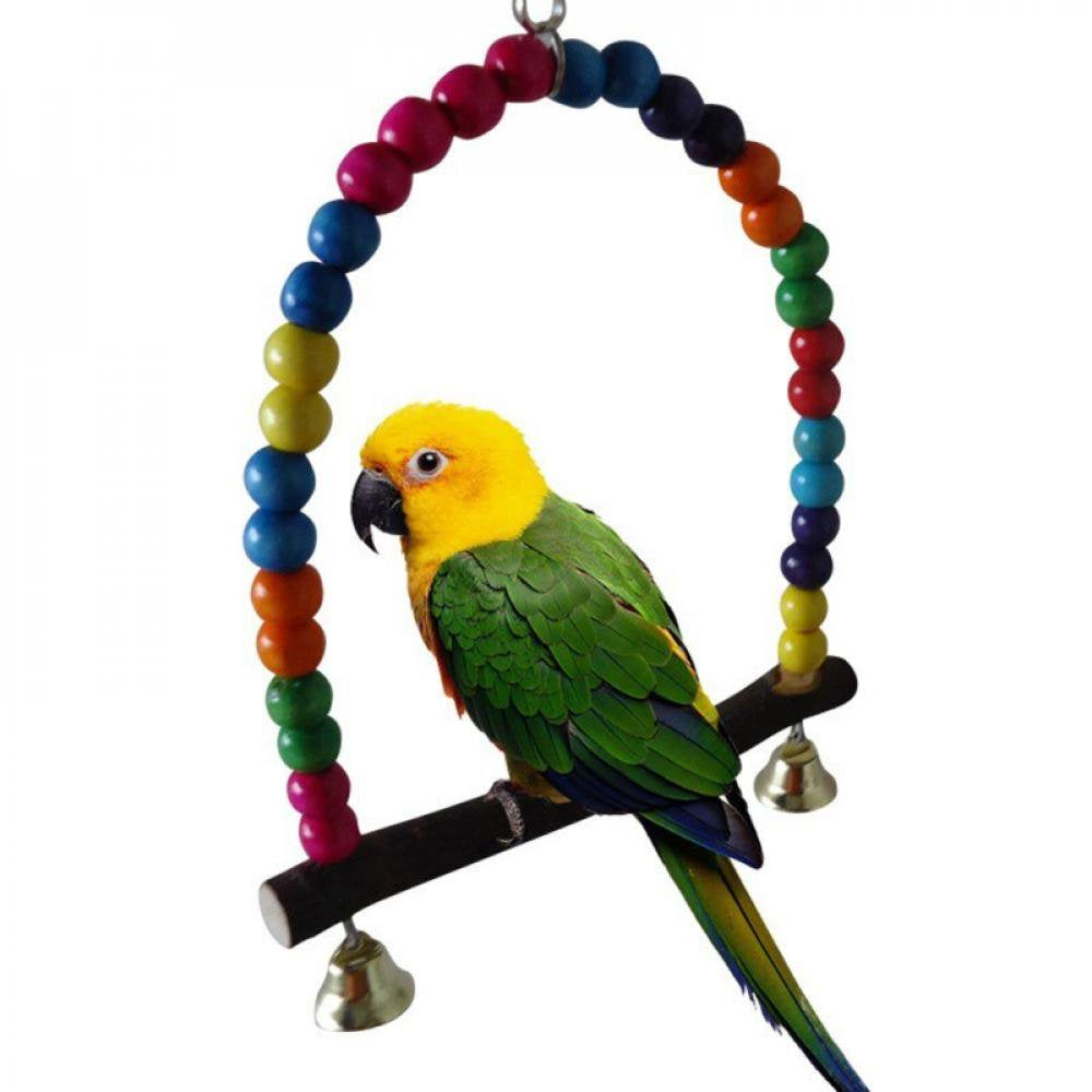 Colorful Parrot Swing Bird Cage Toy Guards Cockatiel Swings 1Pcs Bite Toy Swing Stand Stand Bar Climbing Ladder Color Random Animals & Pet Supplies > Pet Supplies > Bird Supplies > Bird Toys Truelife   