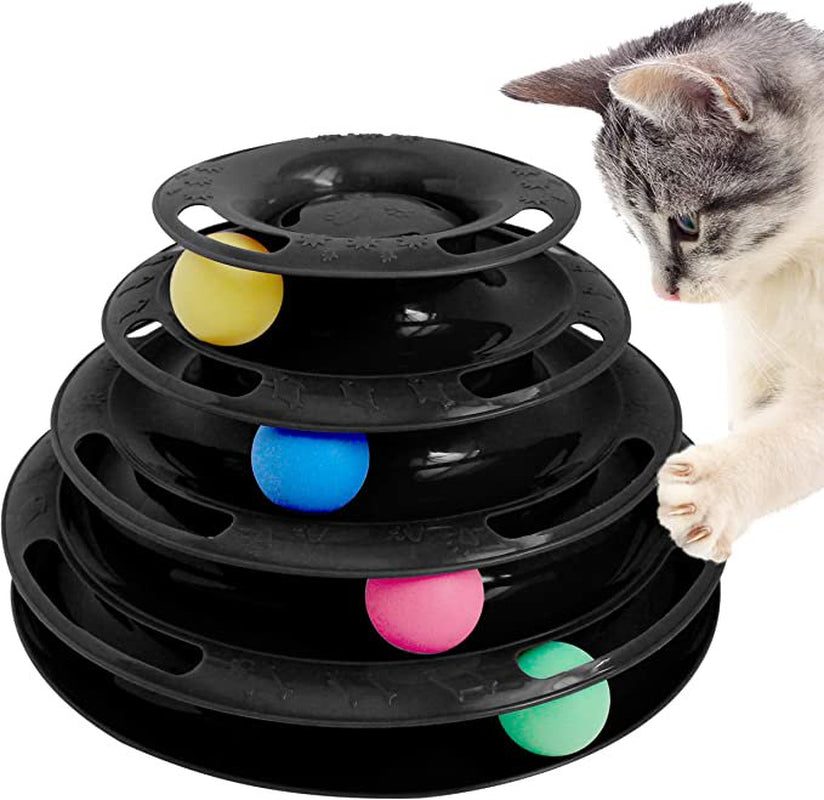 Generic Purrfect Feline Titan'S Tower Interactive Ball Cat Toy Animals & Pet Supplies > Pet Supplies > Cat Supplies > Cat Toys Generic 4 Level Black 