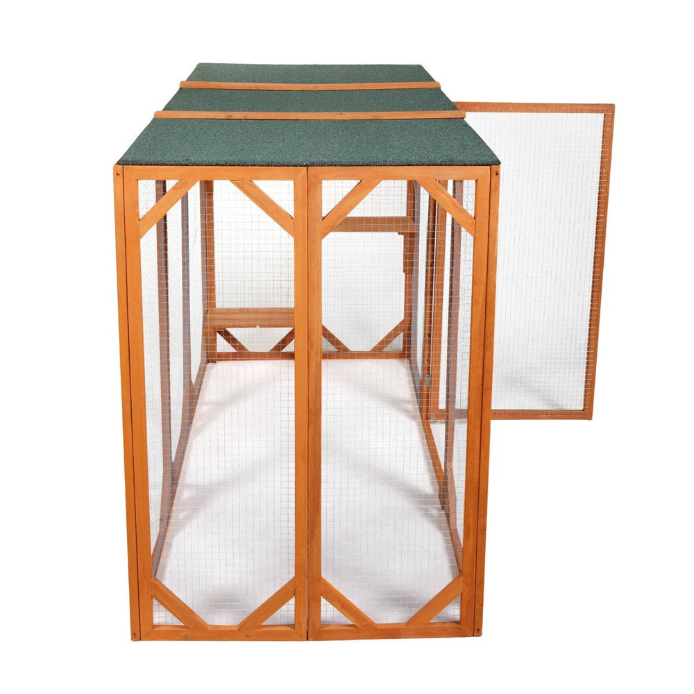 Coziwow Cat House Outdoor Cat Run Playpen Kennel Wooden with 3 Platforms Animals & Pet Supplies > Pet Supplies > Dog Supplies > Dog Kennels & Runs Coziwow   