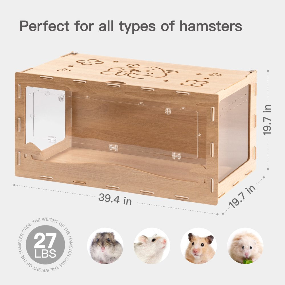 Canddidliike 40" Wooden Hamster Cage Small Animals House Pet Habitat Natural Animals & Pet Supplies > Pet Supplies > Small Animal Supplies > Small Animal Habitats & Cages Canddidliike   