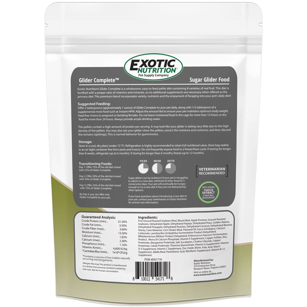 Exotic Nutrition Glider Complete 2 Lb. Sugar Glider Food Animals & Pet Supplies > Pet Supplies > Small Animal Supplies > Small Animal Food Exotic Nutrition   
