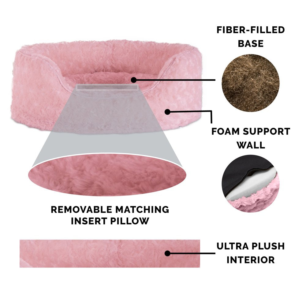 Furhaven | Oval Ultra Plush Pet Bed for Dogs & Cats, Strawberry, Medium Animals & Pet Supplies > Pet Supplies > Cat Supplies > Cat Beds FurHaven Pet   