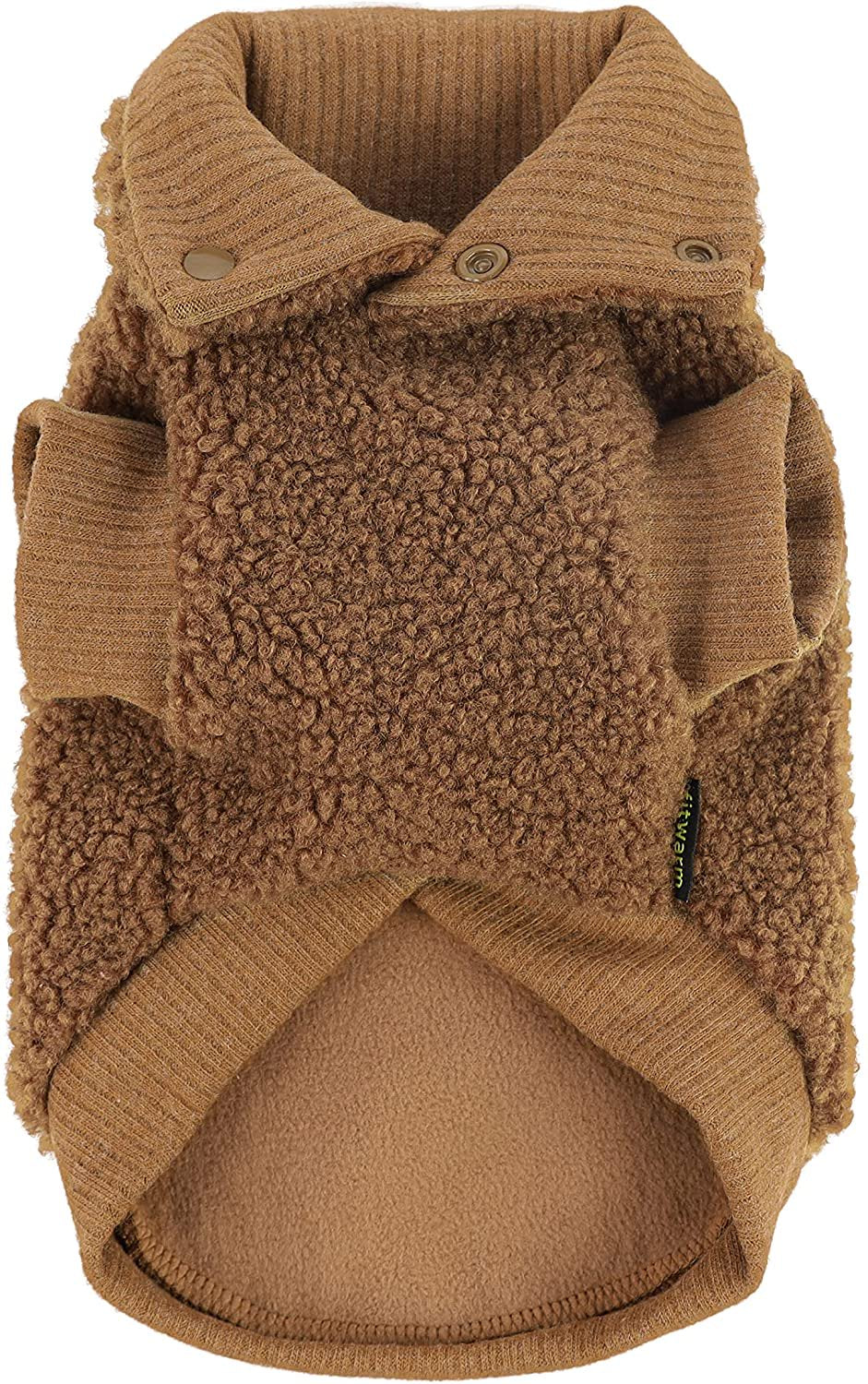 Fitwarm Vest Fuzzy Thick Sherpa Dog Coat Vest Turtleneck Sweater Puppy Winter Clothes Doggie Knitted Pet Cold Weather Clothes Doggy Pullover Jacket Cat Apparel Large Animals & Pet Supplies > Pet Supplies > Cat Supplies > Cat Apparel Fitwarm L  