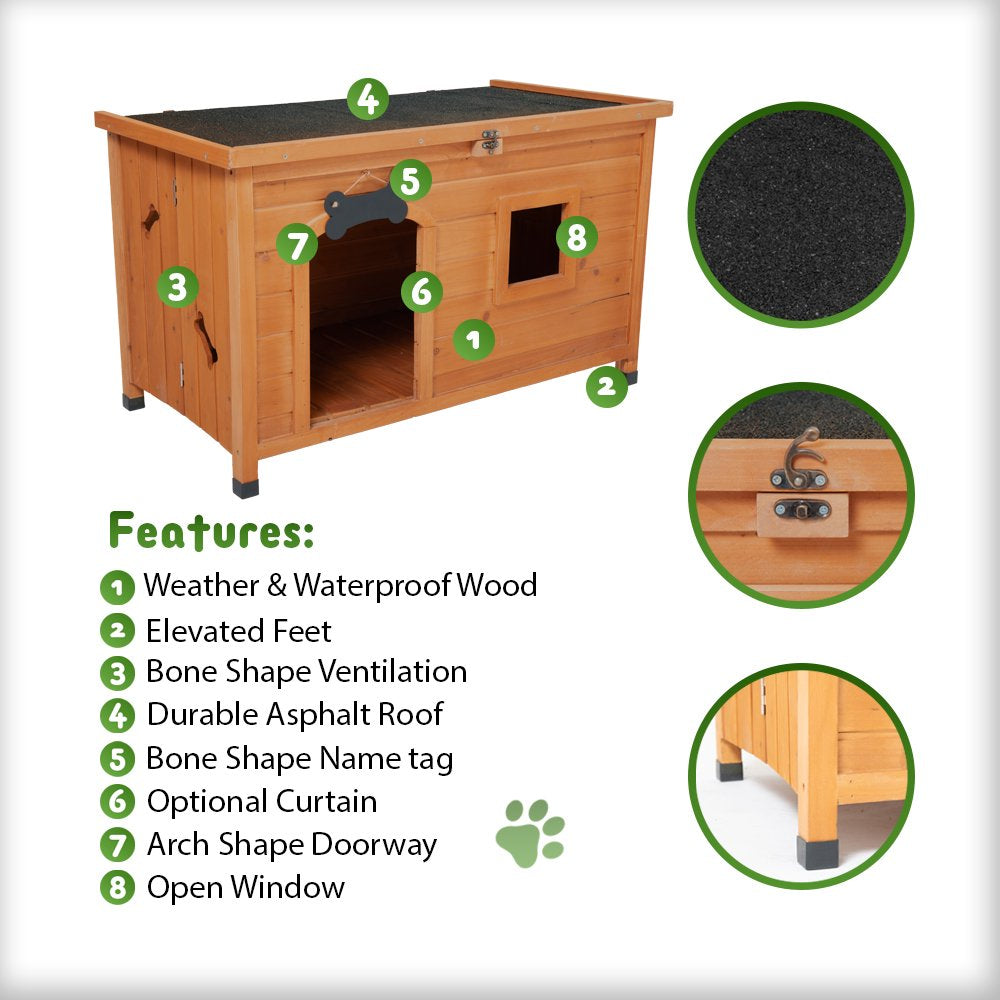 Front Row Folding Indoor/ Outdoor Wood Dog House, No Tools Required for Assembly for Small/Medium Dogs Animals & Pet Supplies > Pet Supplies > Dog Supplies > Dog Houses Kittrich Corporation   