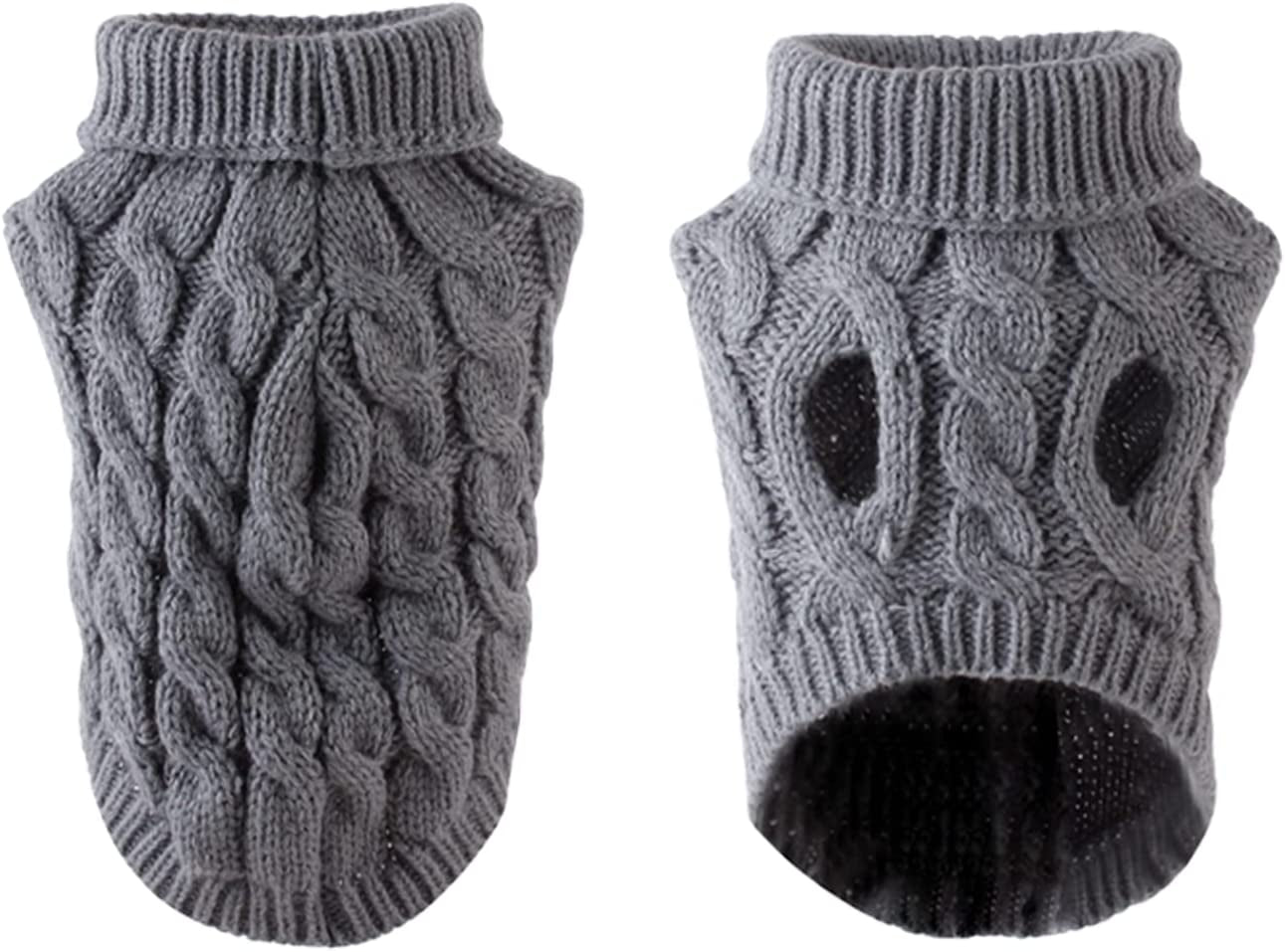 Cnarery Knitted Turtleneck Dog Sweaters, Warm Pet Sweater, Cute Knitted Classic Dog Sweater for Autumn and Winter Cold Weather Puppy Clothes(Gray) Animals & Pet Supplies > Pet Supplies > Dog Supplies > Dog Apparel Cnarery   