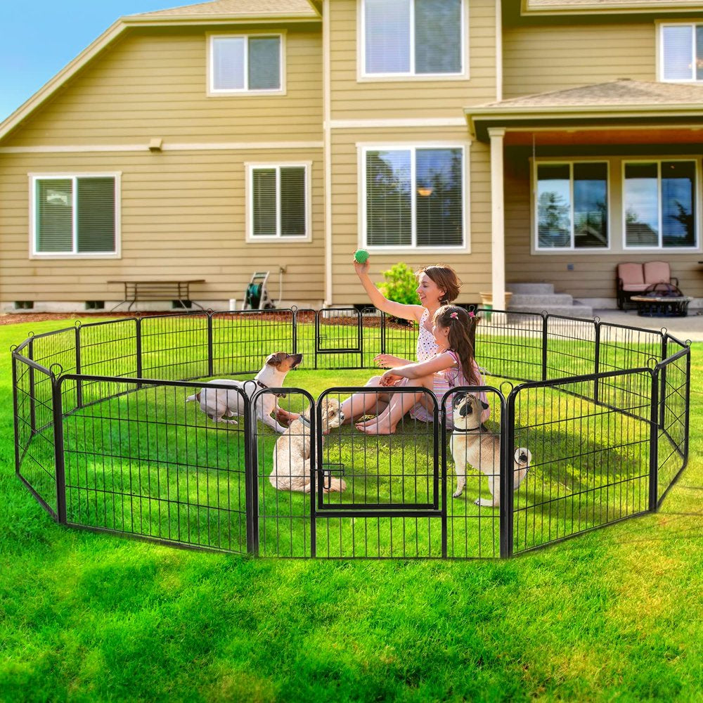 Howcool 24 Inch Dog Pen Foldable Metal 16 Panels Exercise Pen Pet Playpen Puppy Cat Exercise Fence Barrier Playpen Kennel Animals & Pet Supplies > Pet Supplies > Dog Supplies > Dog Kennels & Runs Howcool   