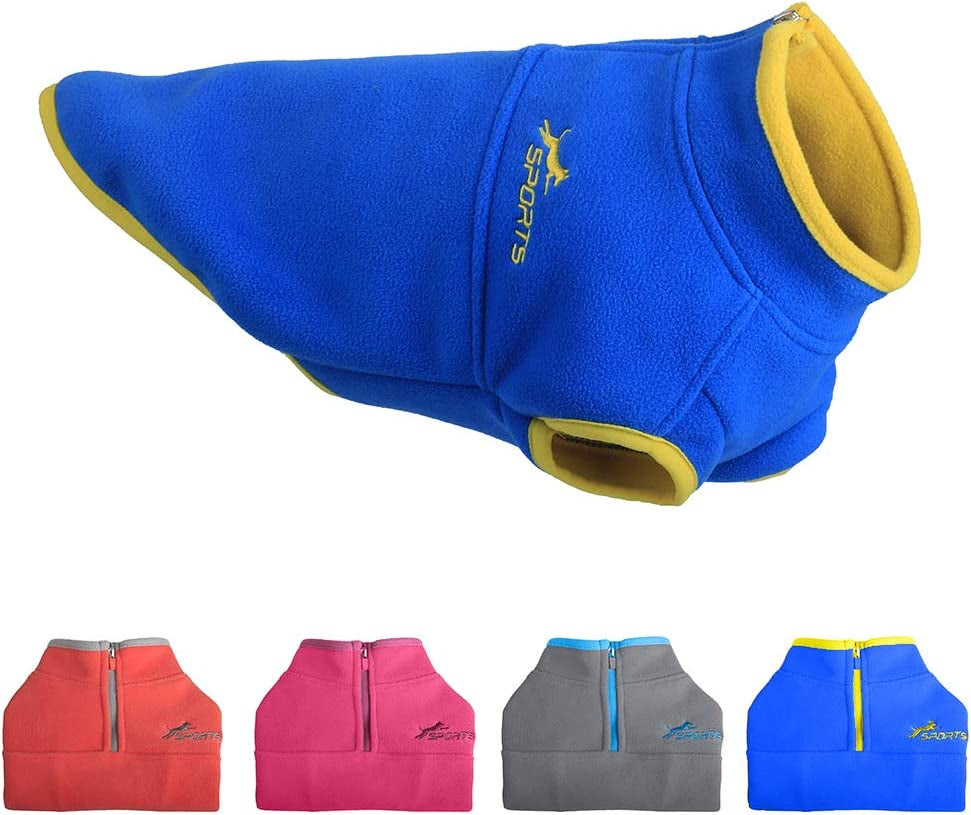 YIEPAL Cold Weather Fleece Dog Vest for Small Dog Half Zip Pullover Puppy Sweater Winter Warm Coat Clothes for Dog, Pink/Purple, Small Animals & Pet Supplies > Pet Supplies > Dog Supplies > Dog Apparel Leepets Blue S:chest～11" 