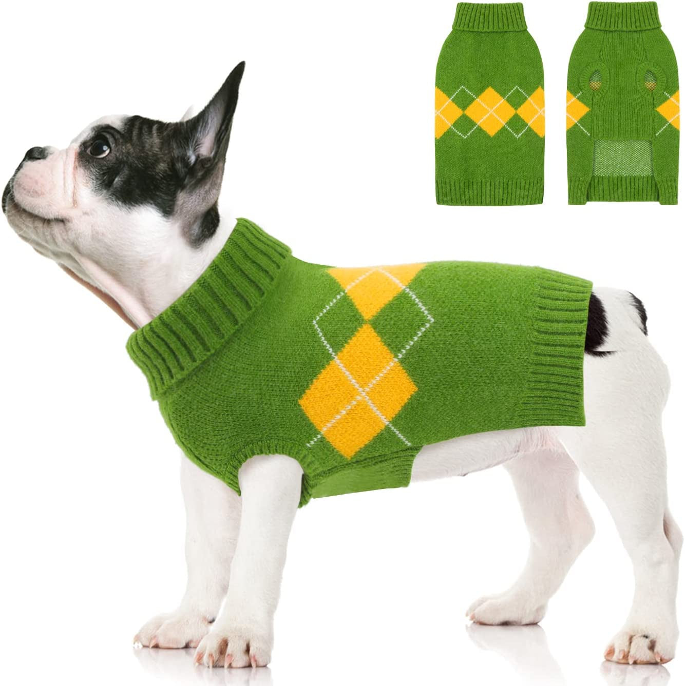 ALAGIRLS Winter Dog Sweater Warm Puppy Clothes,Classic Turtleneck Plaid Cat Sweater,Pullover Christmas Holiday Pet Outfits Apparel for Large Dogs,Pink L Animals & Pet Supplies > Pet Supplies > Dog Supplies > Dog Apparel ALA Green XX-Large 