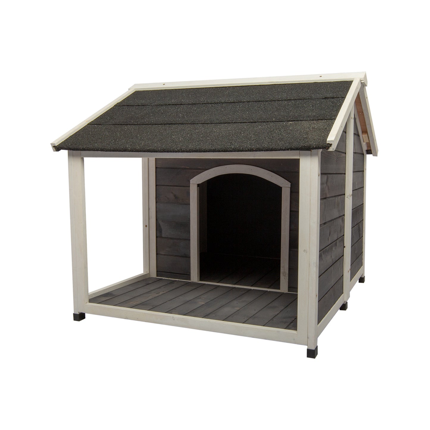 Giraryou Wooden Pet House, Dog Hutch with Spacious Porch Separate Living Room Animals & Pet Supplies > Pet Supplies > Dog Supplies > Dog Houses GirarYou One Size Gray 