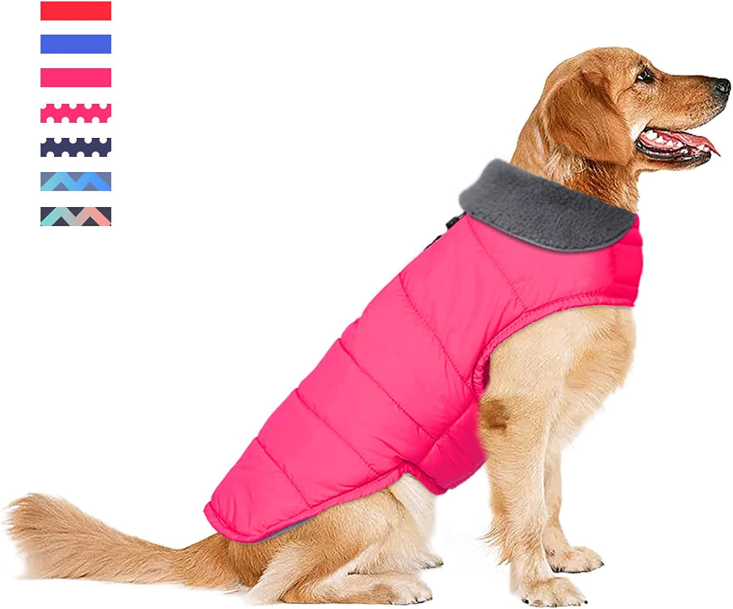 Waterproof Dog Coat, Christmas Dog Jacket for Cold Weather, Warm Reflective Dog Winter Appreal, Windproof Comfy Pet Vest for Small Medium Extra Large Dogs Pets Boy (Blue, XS) Animals & Pet Supplies > Pet Supplies > Dog Supplies > Dog Apparel Petglad Pink M(Chest Girth:16.1-20.1") 