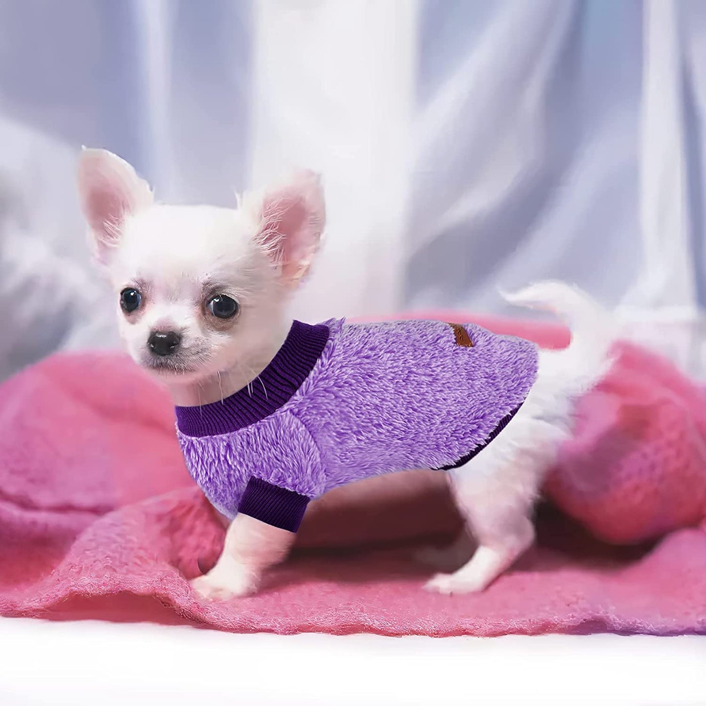 2 Pieces Valentine'S Day Dog Sweater, Chihuahua Sweater Fleece Clothes, XS Dog Clothes Winter Warm Puppy Sweaters Boys Girls Tiny Dog Outfits for Teacup Yorkie (X-Small) Animals & Pet Supplies > Pet Supplies > Dog Supplies > Dog Apparel Sebaoyu   