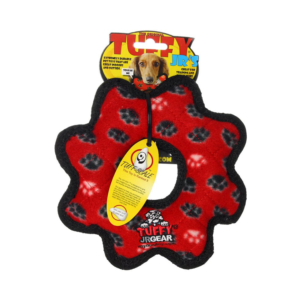 Tuffy Jr Gear Ring Red Paw Durable Dog Toy Animals & Pet Supplies > Pet Supplies > Dog Supplies > Dog Toys VIP Products   