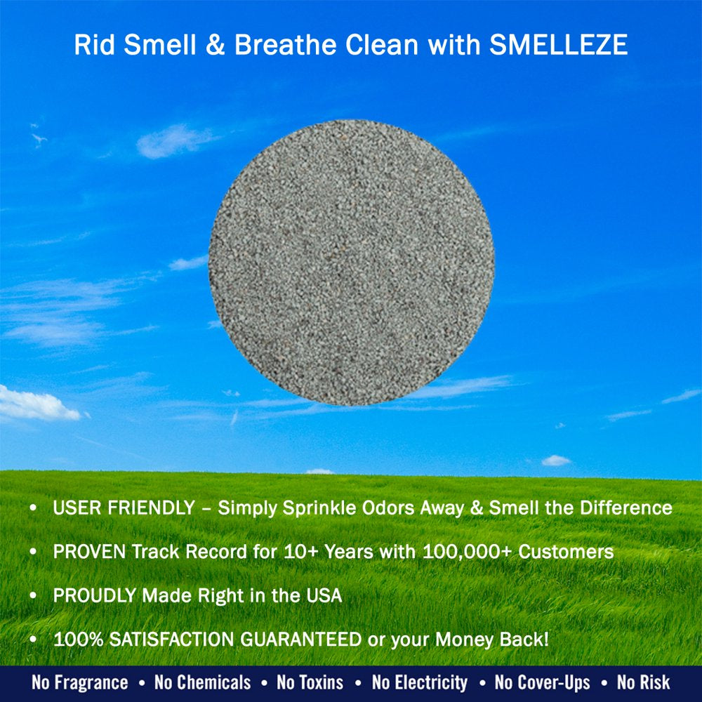 SMELLEZE Eco Cat Litter Odor Removal Additive: 50 Lb. Granules Get Poop & Pee Stench Out Safely Animals & Pet Supplies > Pet Supplies > Cat Supplies > Cat Litter NoOdor.com   