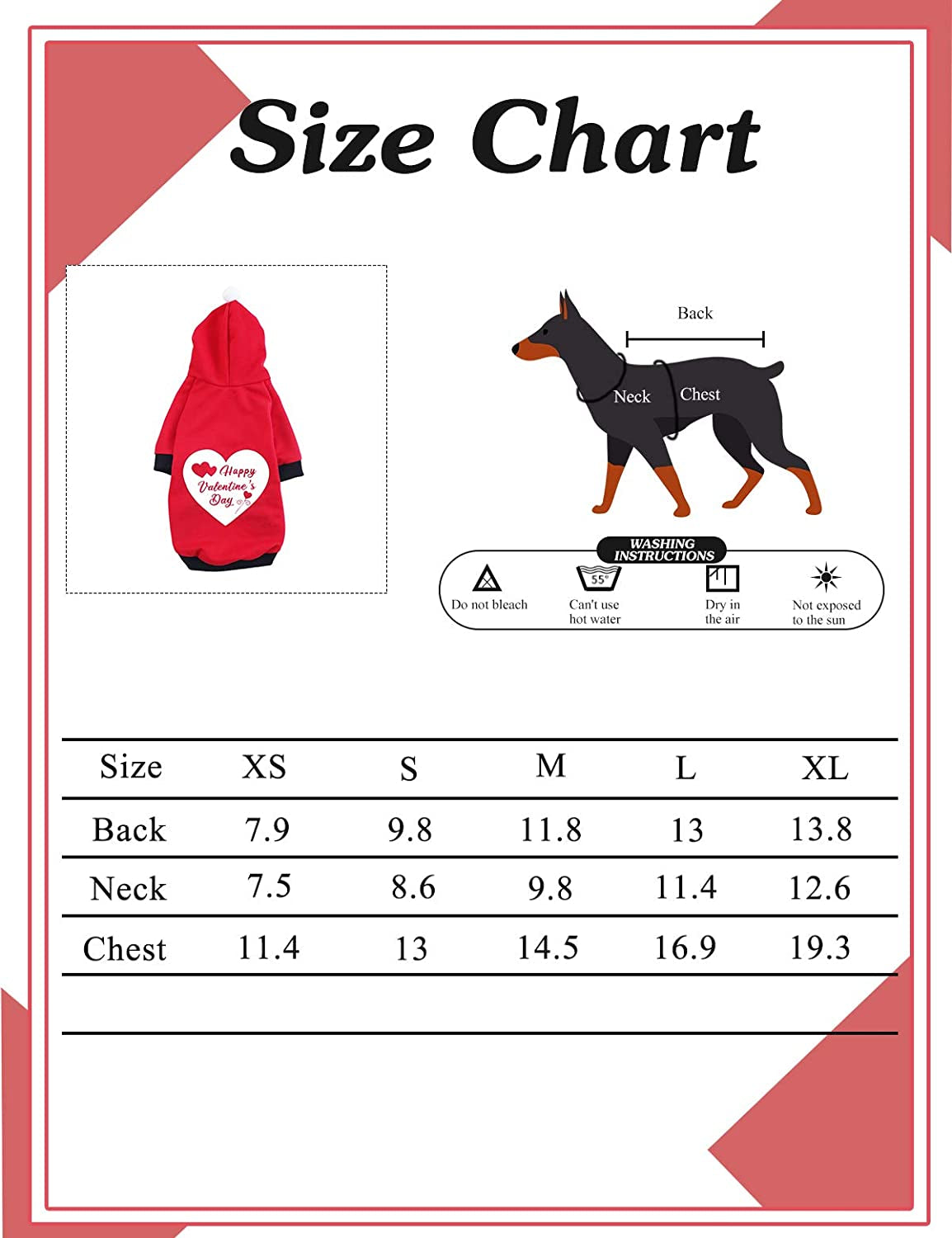 Impoosy Valentine'S Day Pet Dog Hoodies Funny Heart Shirt Cute Puppy Costume Clothes for Small Medium Dogs Cats Pets (S) Animals & Pet Supplies > Pet Supplies > Dog Supplies > Dog Apparel Impoosy   