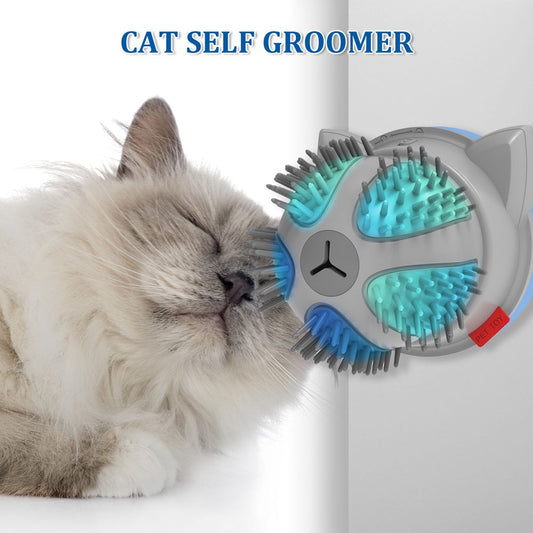 Cat Self Groomer with Catnip Automatic Rotating Cat Massager 2-Speed Rotating with Color-Changing LED Light, Interactive Catnip Cat Toys Animals & Pet Supplies > Pet Supplies > Cat Supplies > Cat Toys Vistreck   