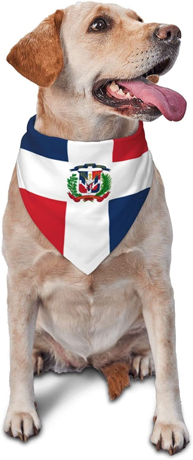 Flag of the Dominican Republic Pet Dog and Cat Decorative Triangle Scarf,Dog Bandana,Breathable and Stain Resistant. Animals & Pet Supplies > Pet Supplies > Dog Supplies > Dog Apparel ZALTAS   