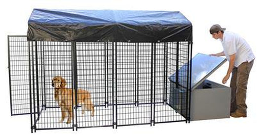 K9 Condo 4' X 8' Dog Run with Insulated Cube Dog House Combination-Basic Animals & Pet Supplies > Pet Supplies > Dog Supplies > Dog Kennels & Runs Cove Products   