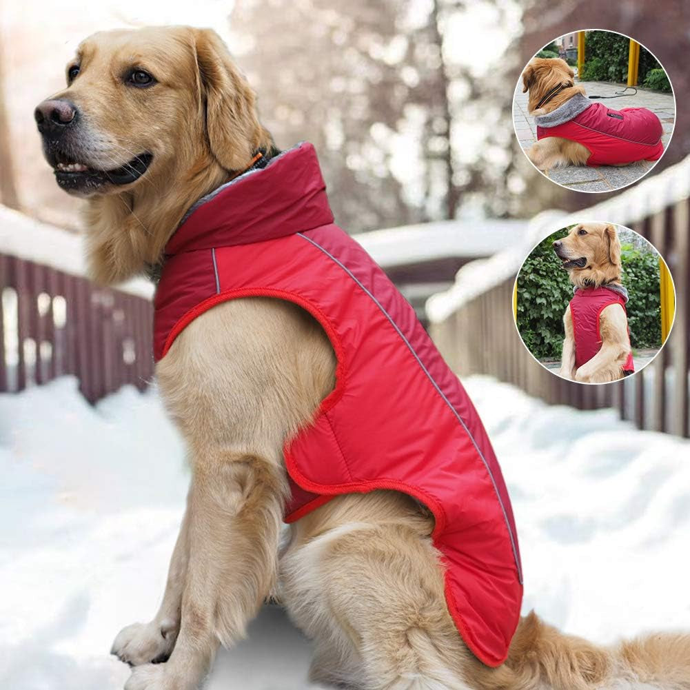 [Upgrade] Dog Winter Coat Thickened Dog Clothes Cozy Reflective Waterproof Dog Winter Jacket Warm Dog Apparel for Cold Weather British Style Fleece Vest Dog Sweater for Medium Large Dogs Animals & Pet Supplies > Pet Supplies > Dog Supplies > Dog Apparel SCPET   