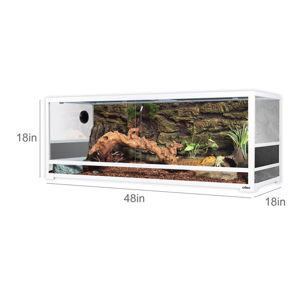 REPTI-ZOO Reptile Glass Terrarium, Sliding Doors with Screen Ventilation, 48" X 17.7" X 17.7"(64 Gallon) Animals & Pet Supplies > Pet Supplies > Reptile & Amphibian Supplies > Reptile & Amphibian Substrates REPTI-ZOO   