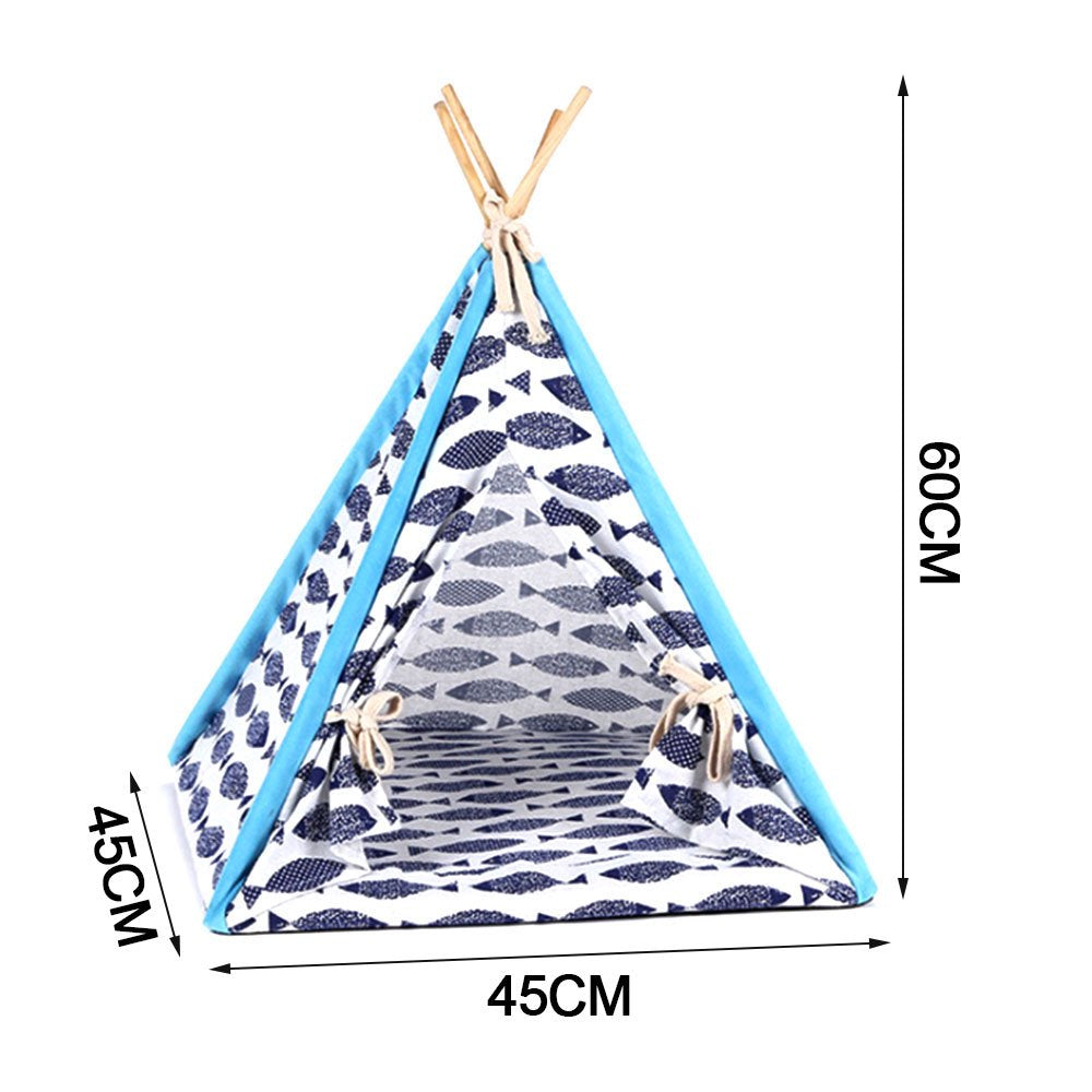 Washable Pet Tent Dog Bed Cat Shed House Portable Pet Teepee House with Mat Animals & Pet Supplies > Pet Supplies > Dog Supplies > Dog Houses Firlar   