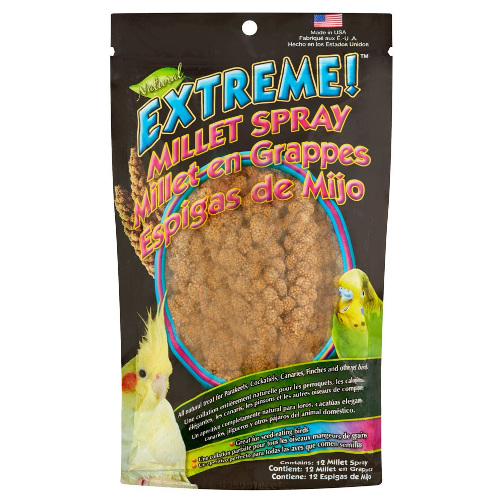 Brown'S Extreme Natural Millet Spray Bird Treats, 12 Count Animals & Pet Supplies > Pet Supplies > Bird Supplies > Bird Treats F.M. Brown's Sons, Inc.   