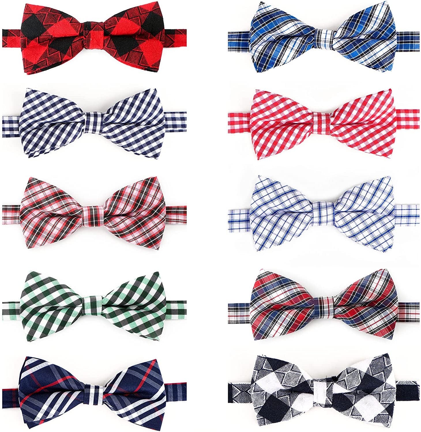 Dog Bow Ties, 40 PCS Segarty Pet Neck Bows, Bulk Pet Bowties with Adjustable Collar, Grooming Bowknot for Christmas Birthday Holiday Valentine Party Dog Photography Accessories Gift for Puppy Dogs Cat Animals & Pet Supplies > Pet Supplies > Dog Supplies > Dog Apparel Segarty 10pcs-multicolored  